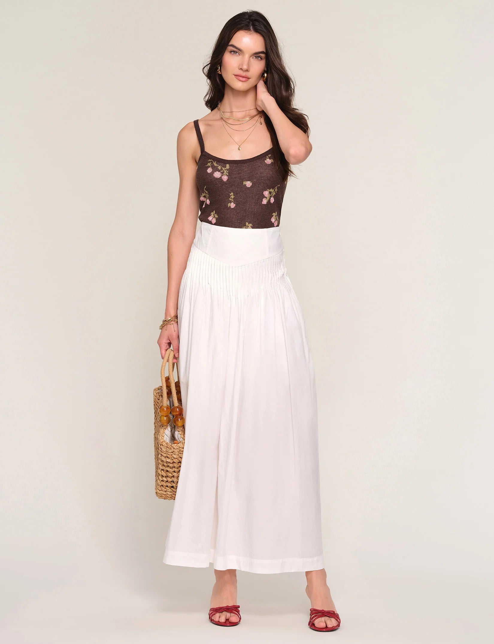 midi whith skirt with a drop waist