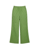 green eyelet pant