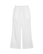 white eyelet pant