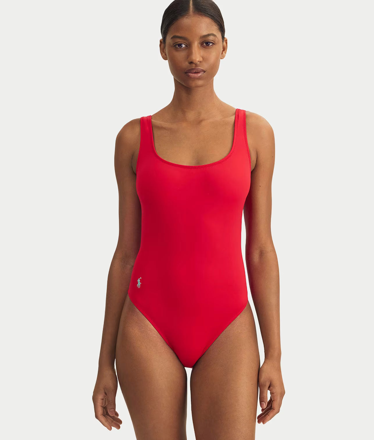 red one piece swimsuit