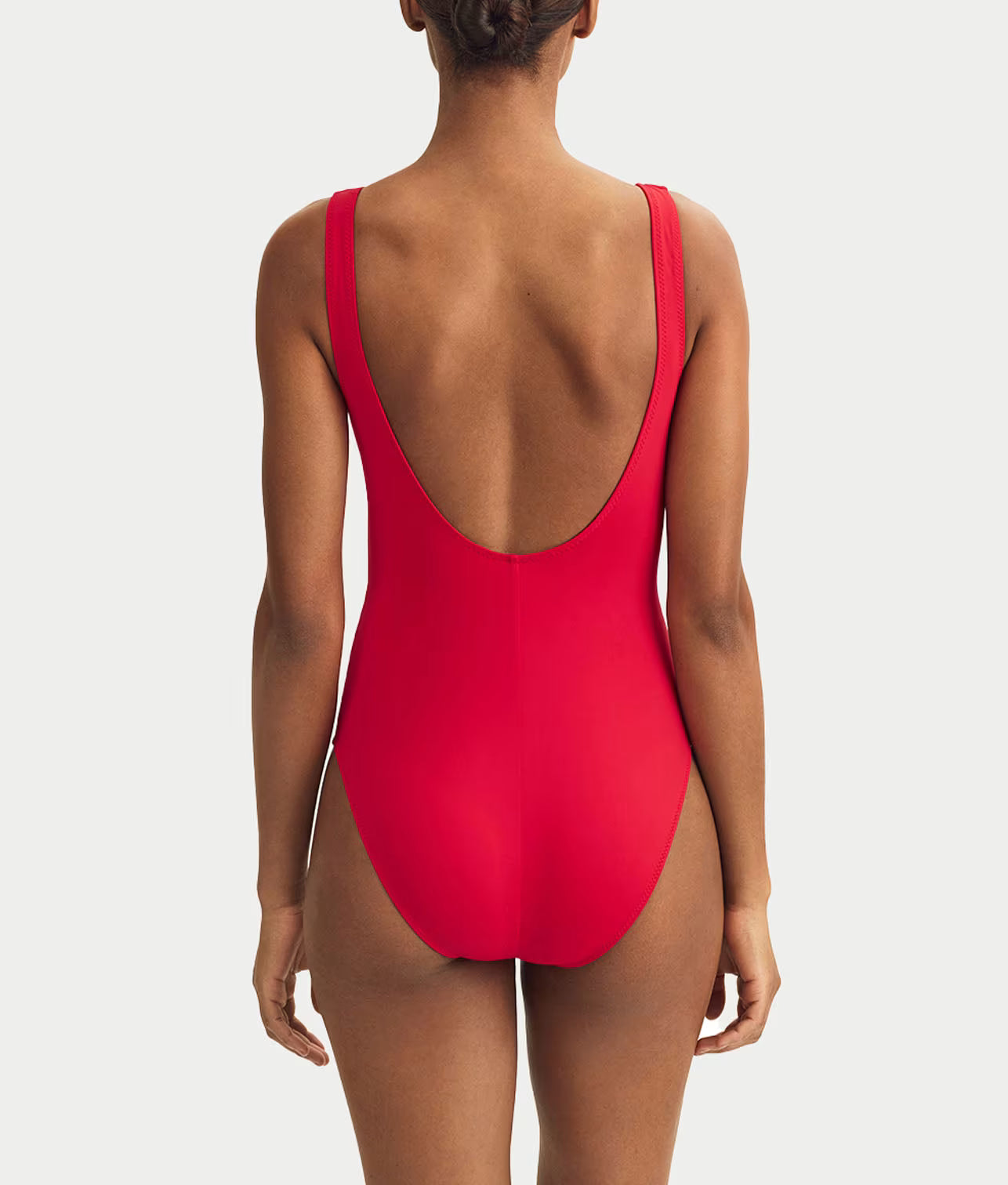 red one piece swimsuit