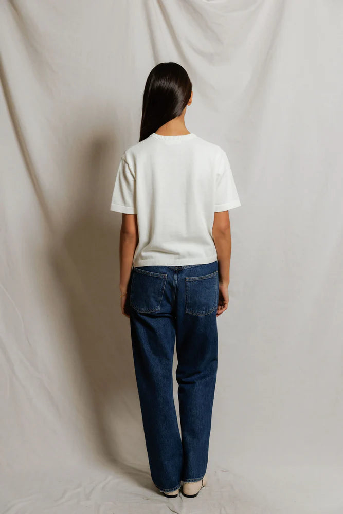 short sleeve cardigan in white