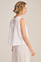 white linen tank top