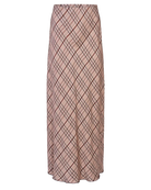 maxi plaid skirt in beige