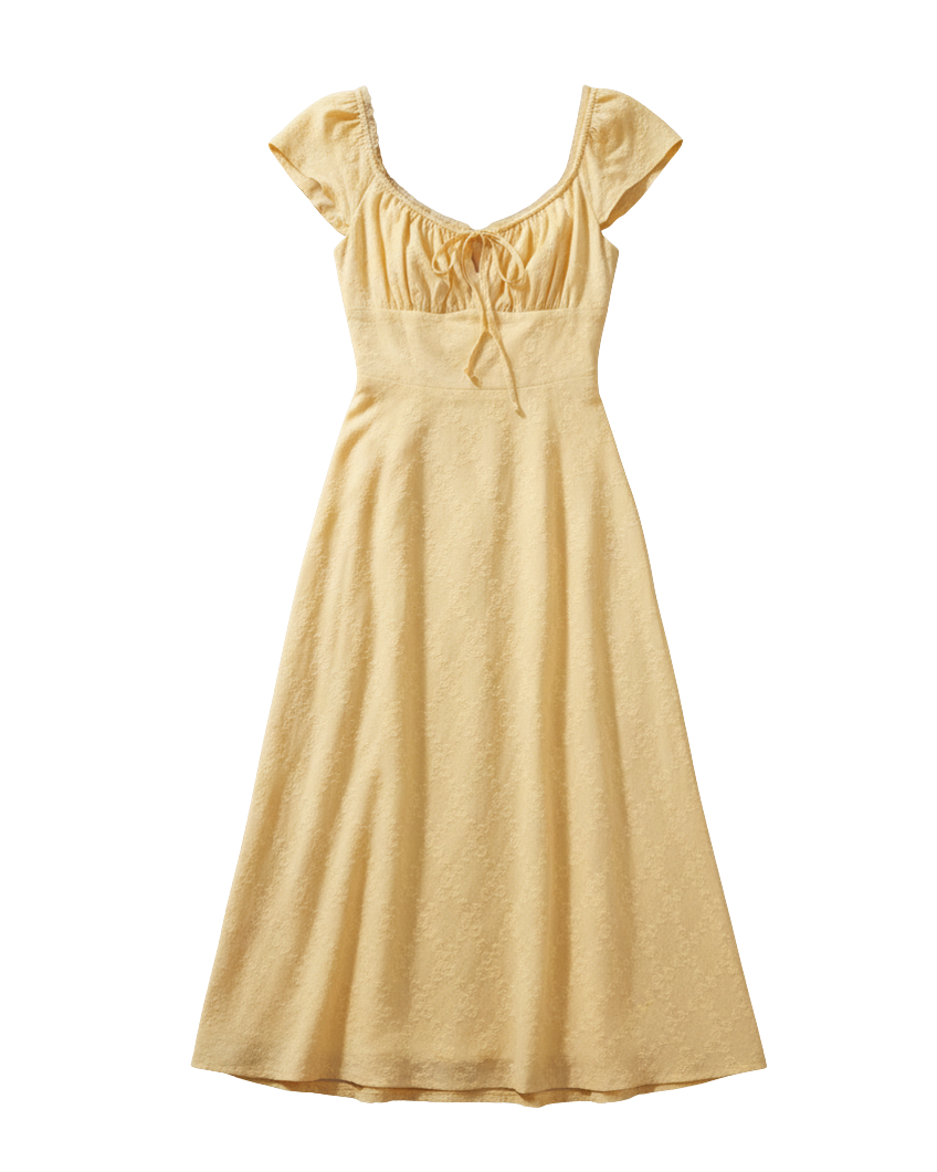 midi dress in yellow