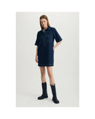 short sleeve mini denim dress