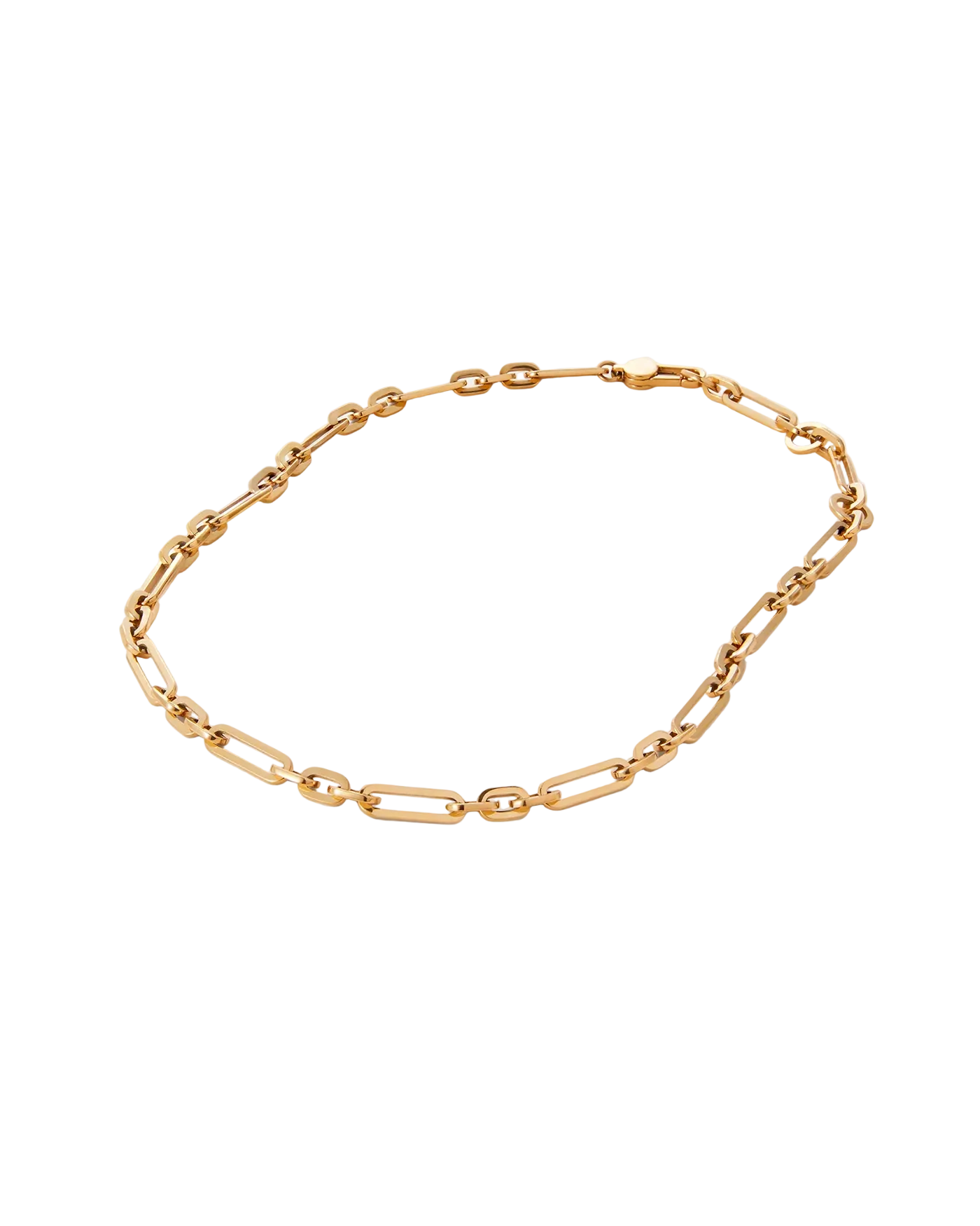 paper clip chain necklace in gold