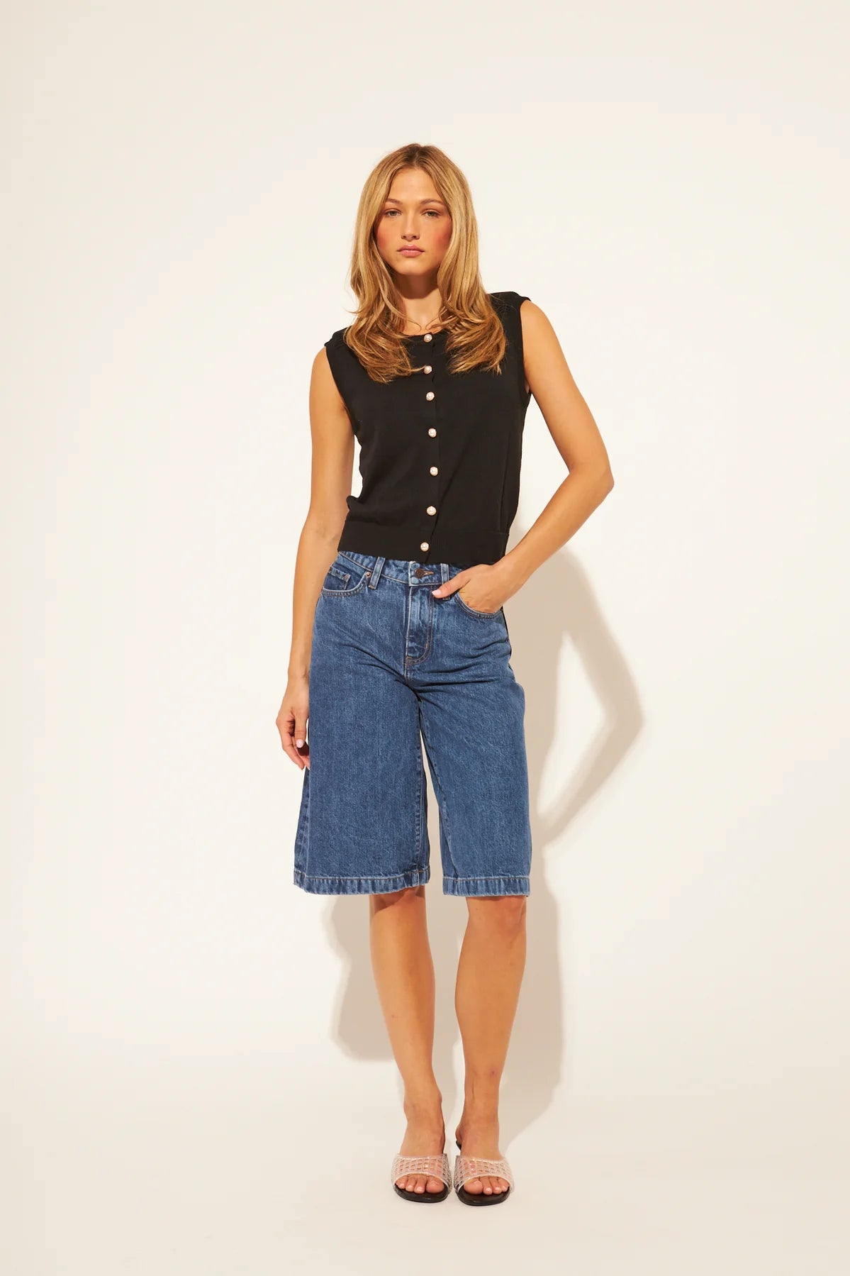 black cardigan vest