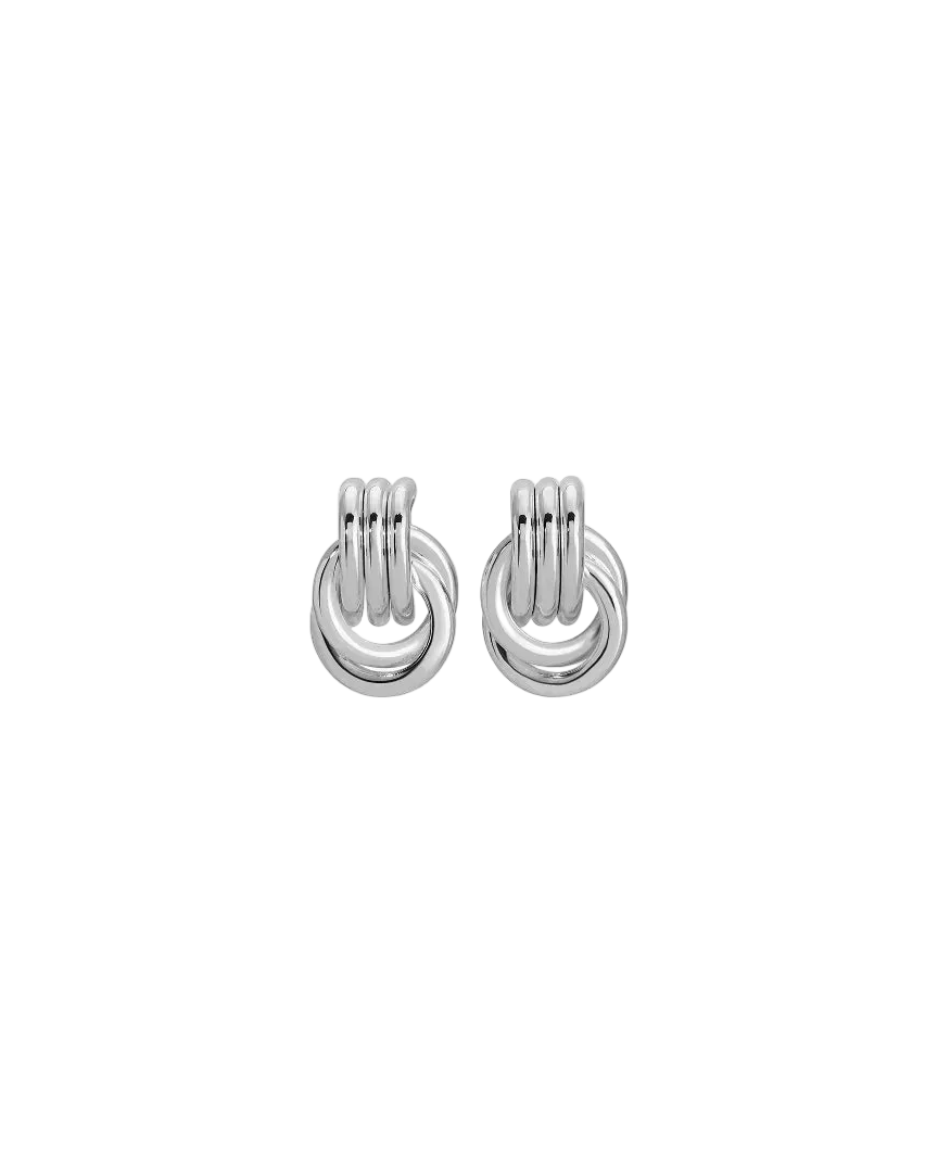 silver knotted earrings