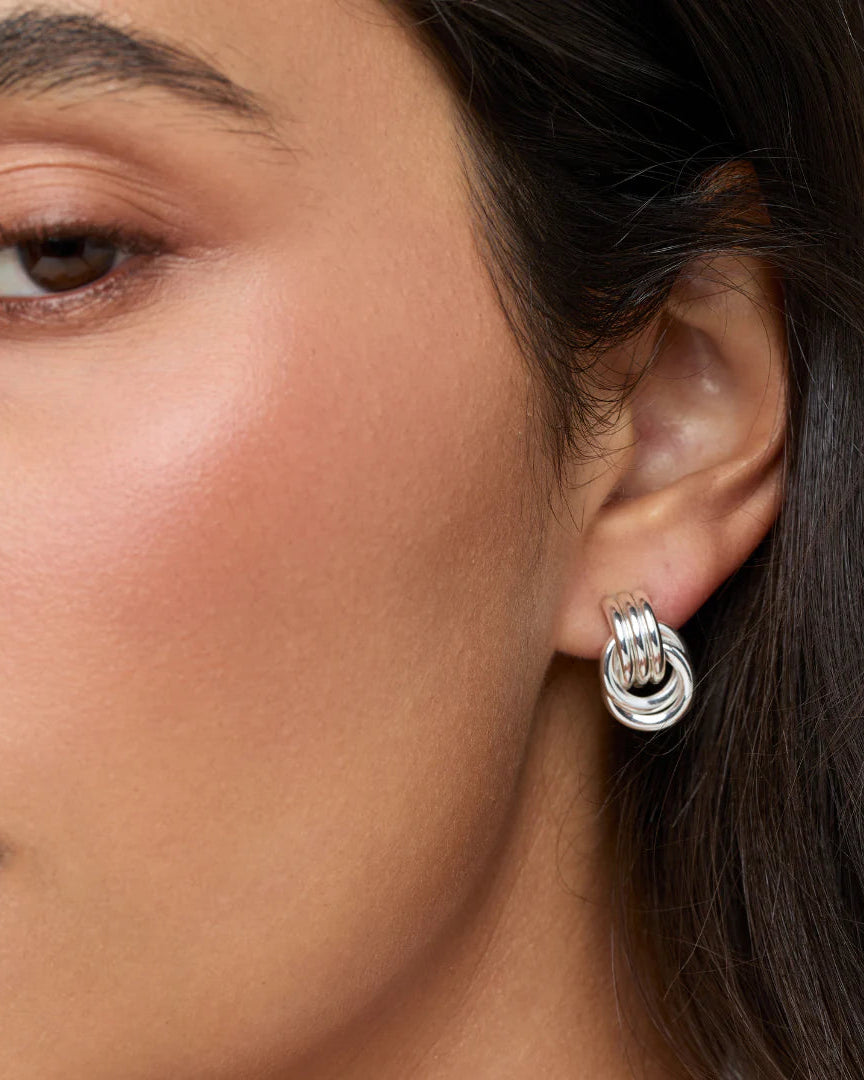 silver knotted earrings