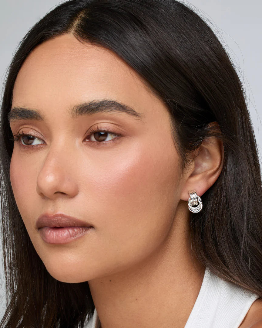 silver knotted earrings