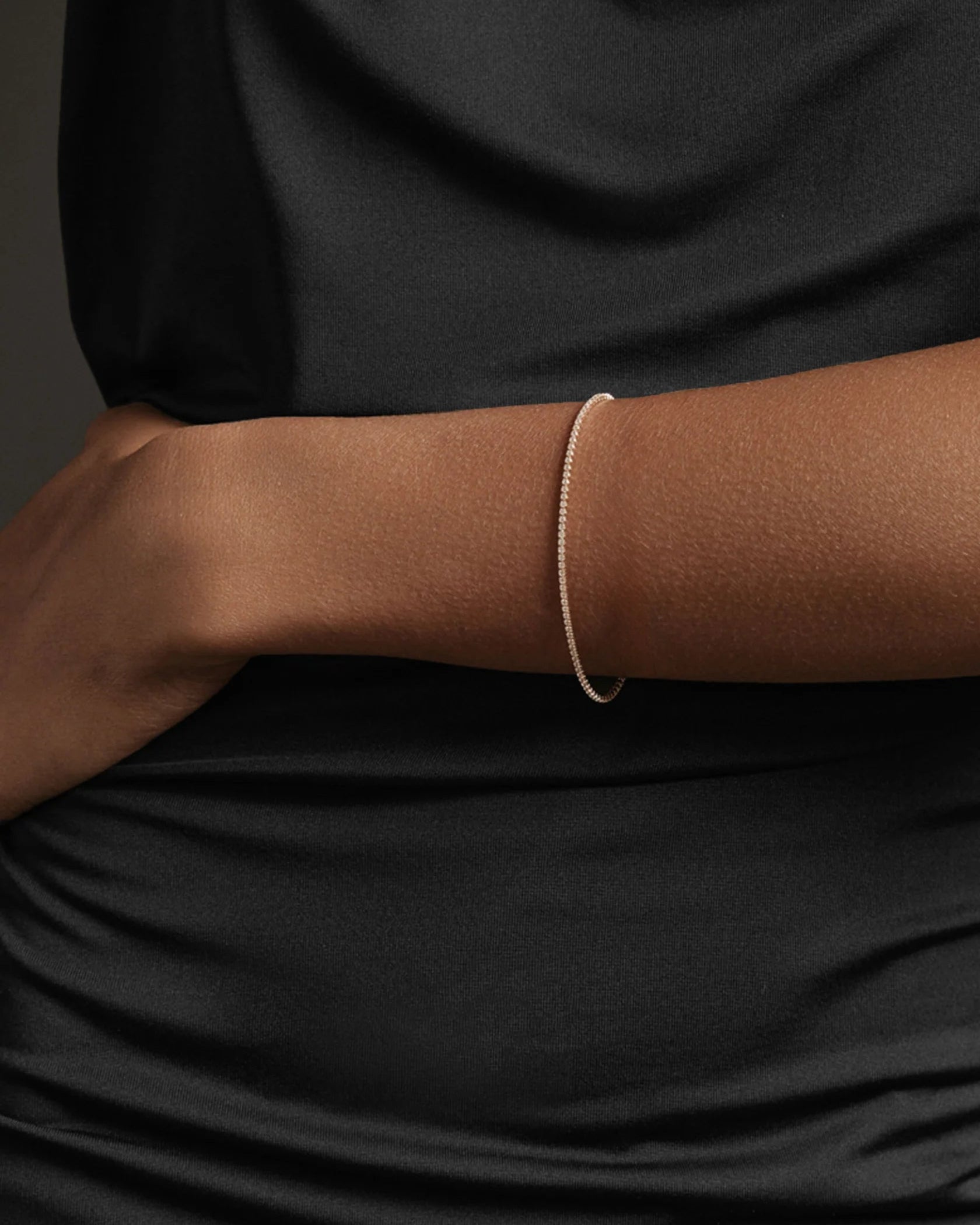 thin diamond gold tennis bracelet