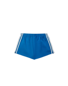 blue short with white stripe on the sides