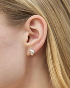 tear drop silver stud earring