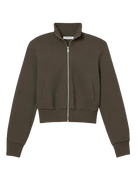 green zip up sweatshirt