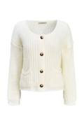 white knit cardigan