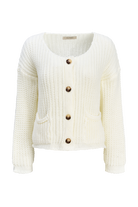 white knit cardigan