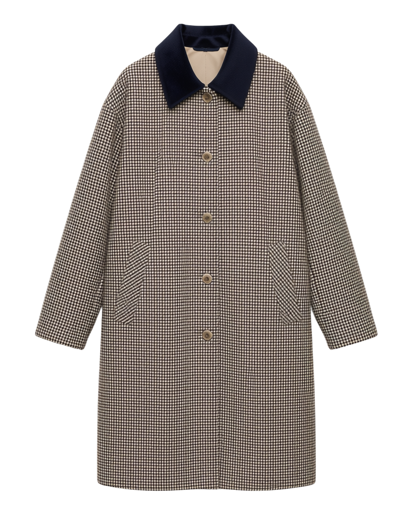 plaid midi jacket