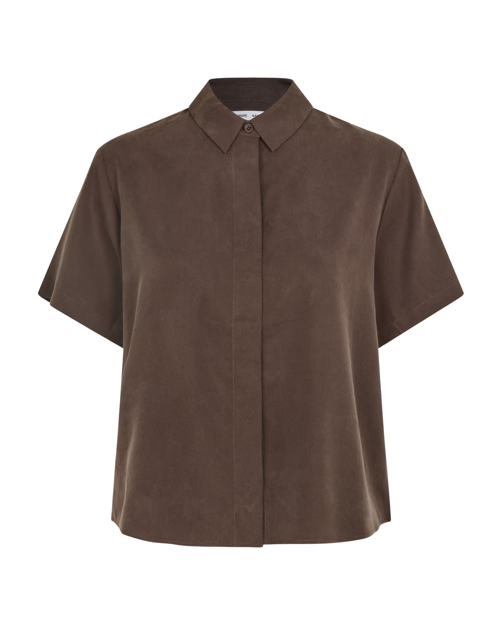 short sleeve brown button up