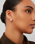 mini statement silver earrings