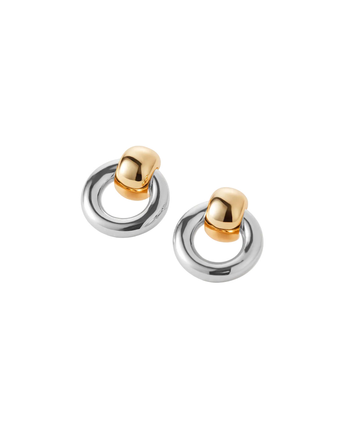 two tone statement earring