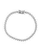 silver round diamond tennis bracelet
