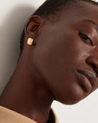 square gold earring