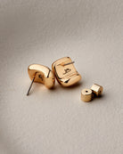 square gold earring