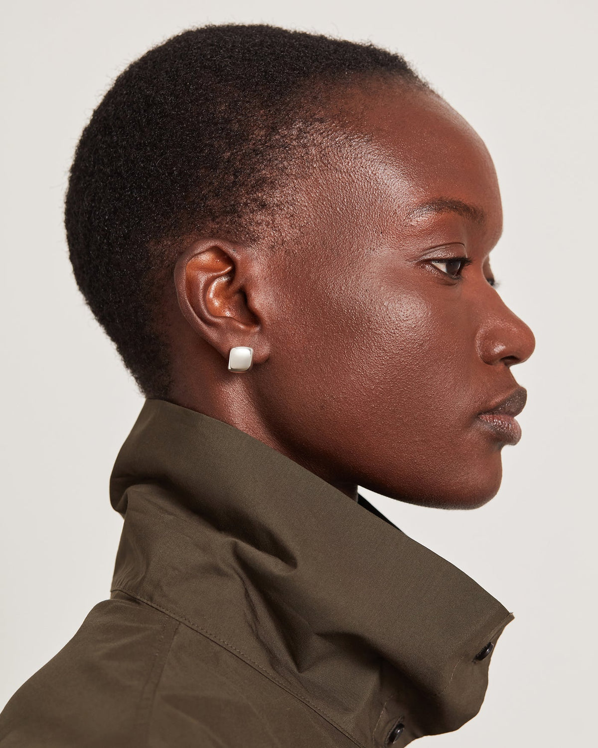 chunky silver earring