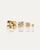 mini gold woven square earring