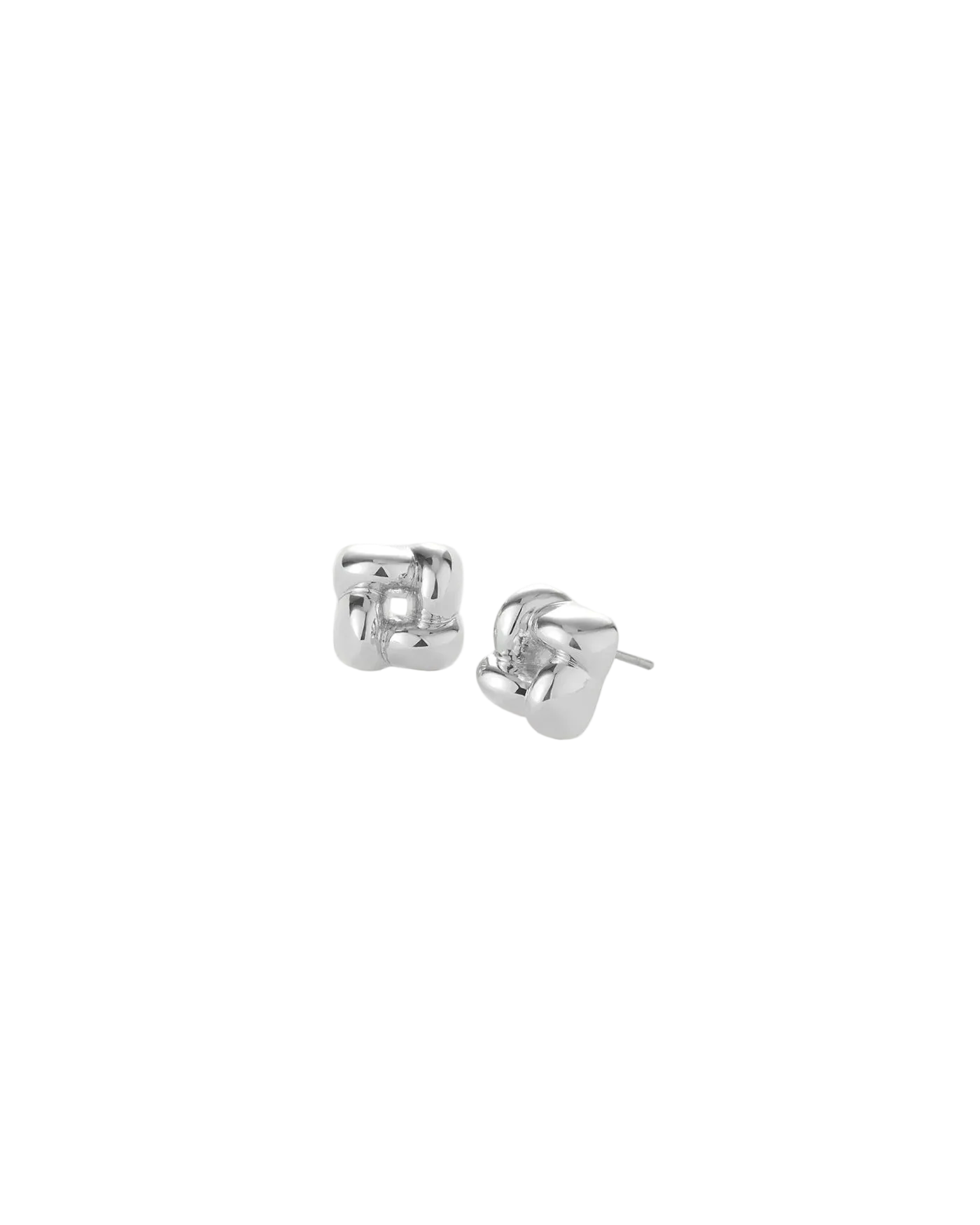 silver small woven earring 