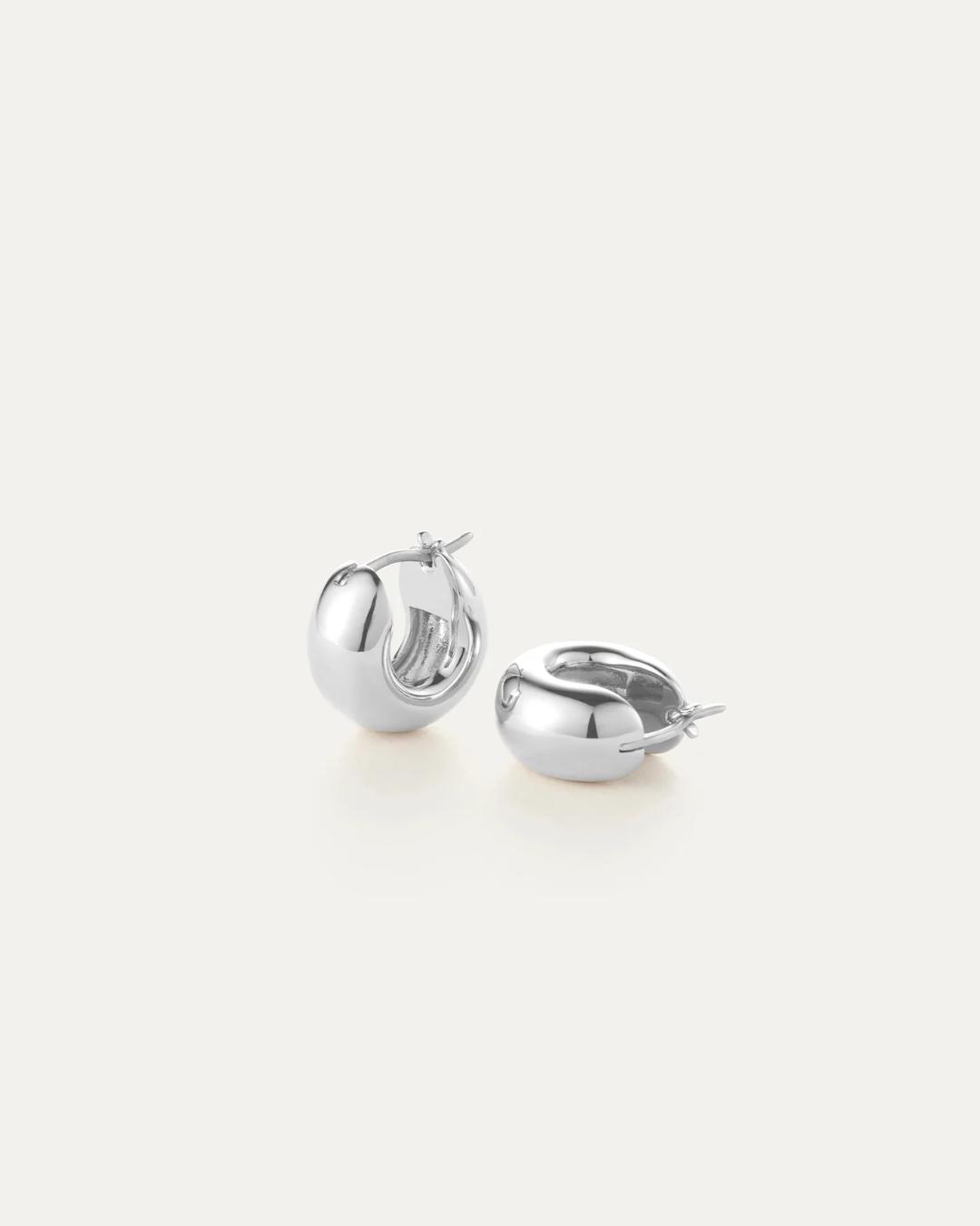 chunky silver mini hoops