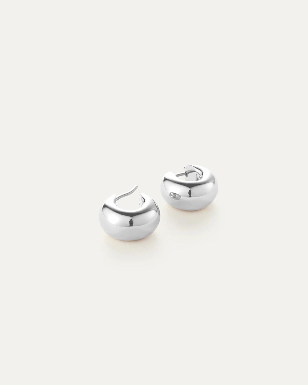 chunky silver mini hoops