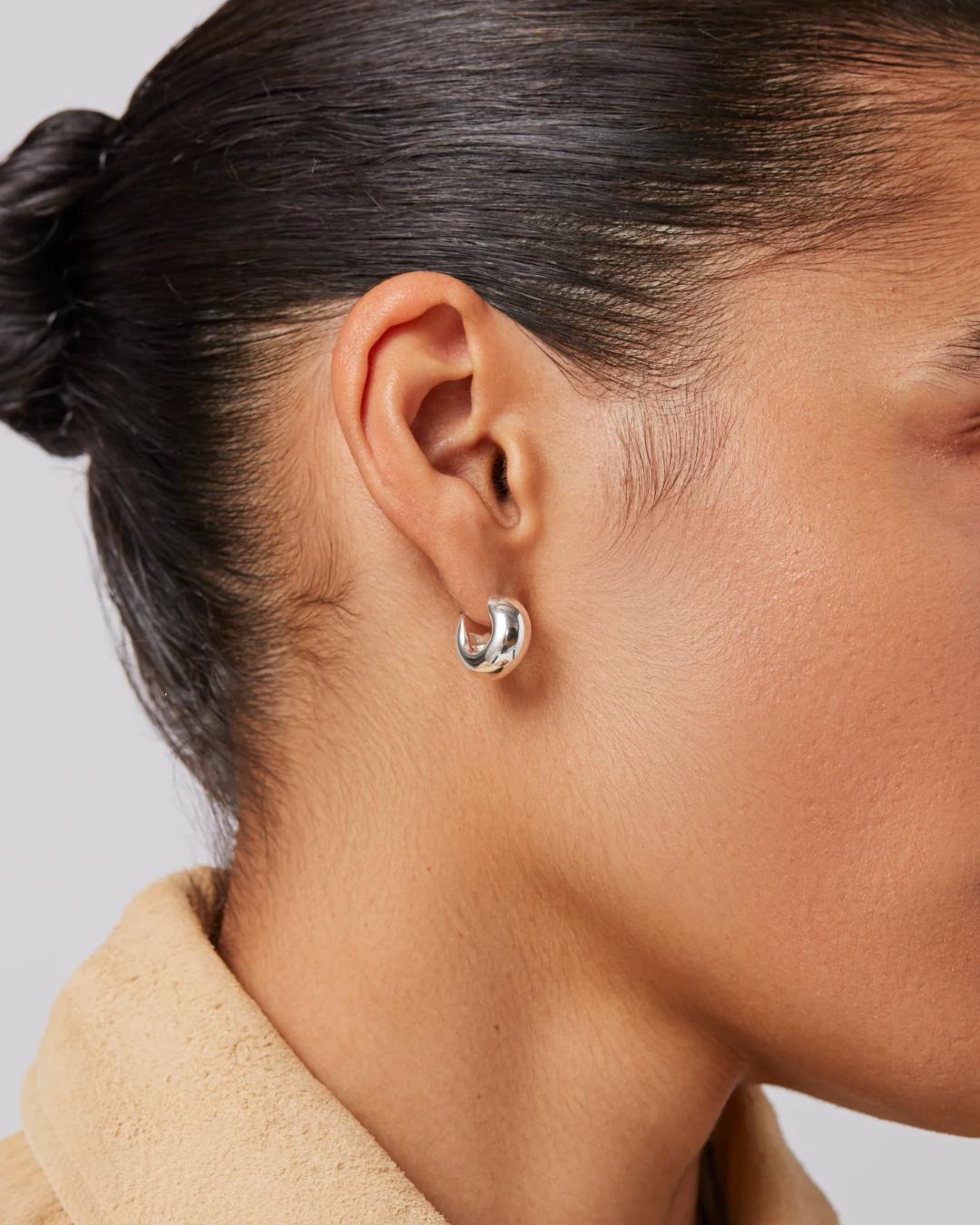 chunky silver mini hoops