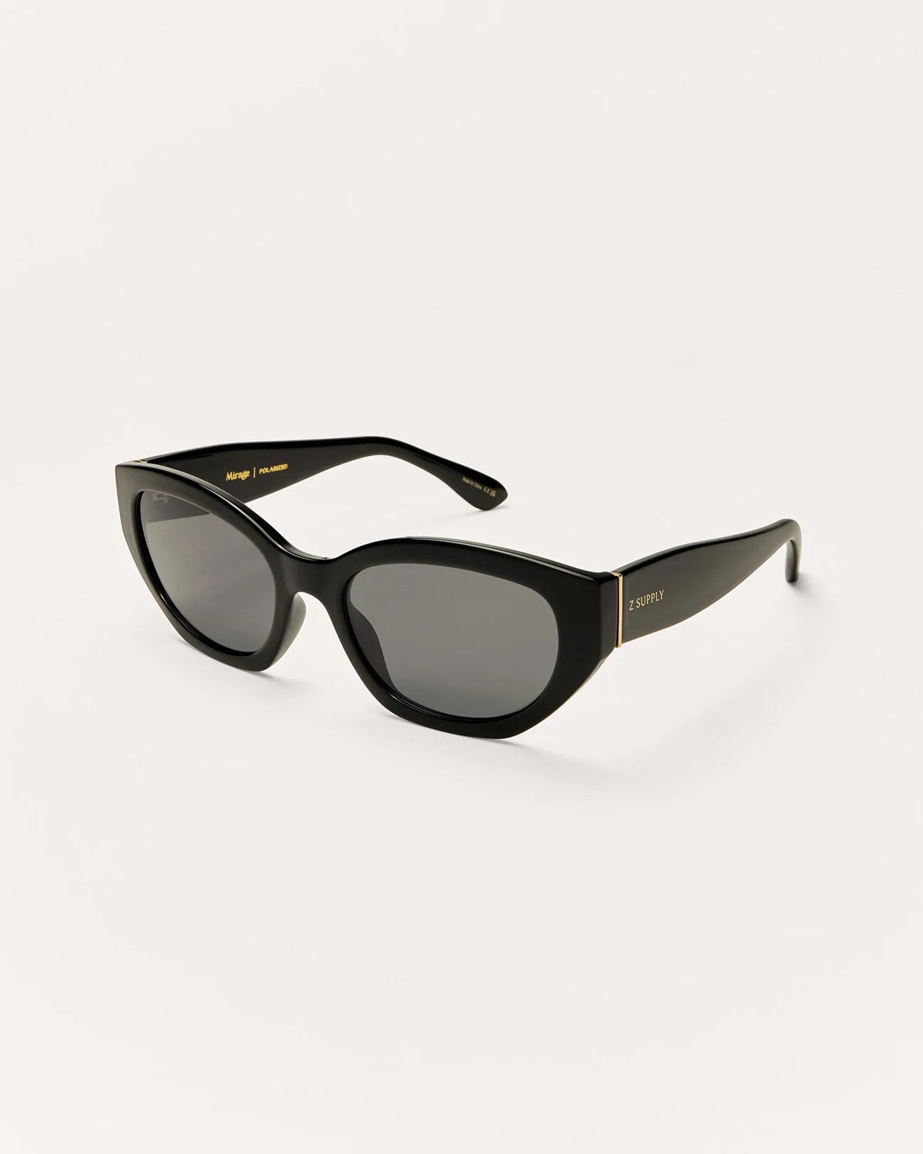 black sunglasses with grey lenses 