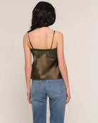 brown cami tank with lace 