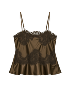 brown cami tank with lace 