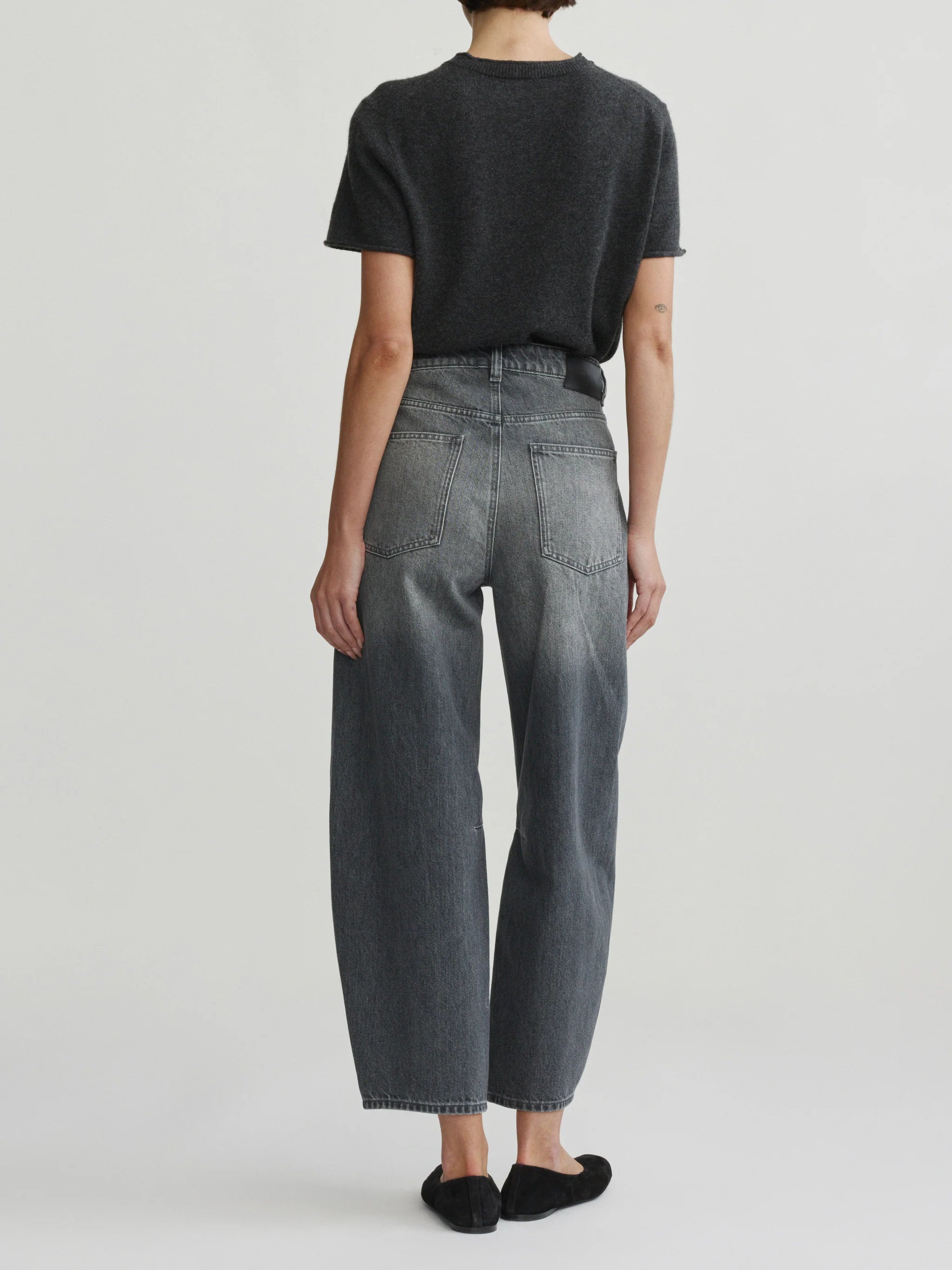 barrel denim pant in grey