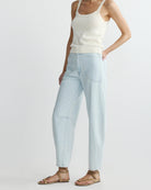 light wash barrel jean