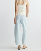light wash barrel jean
