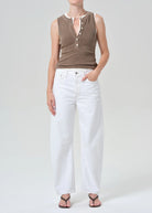 white relaxed denim pant