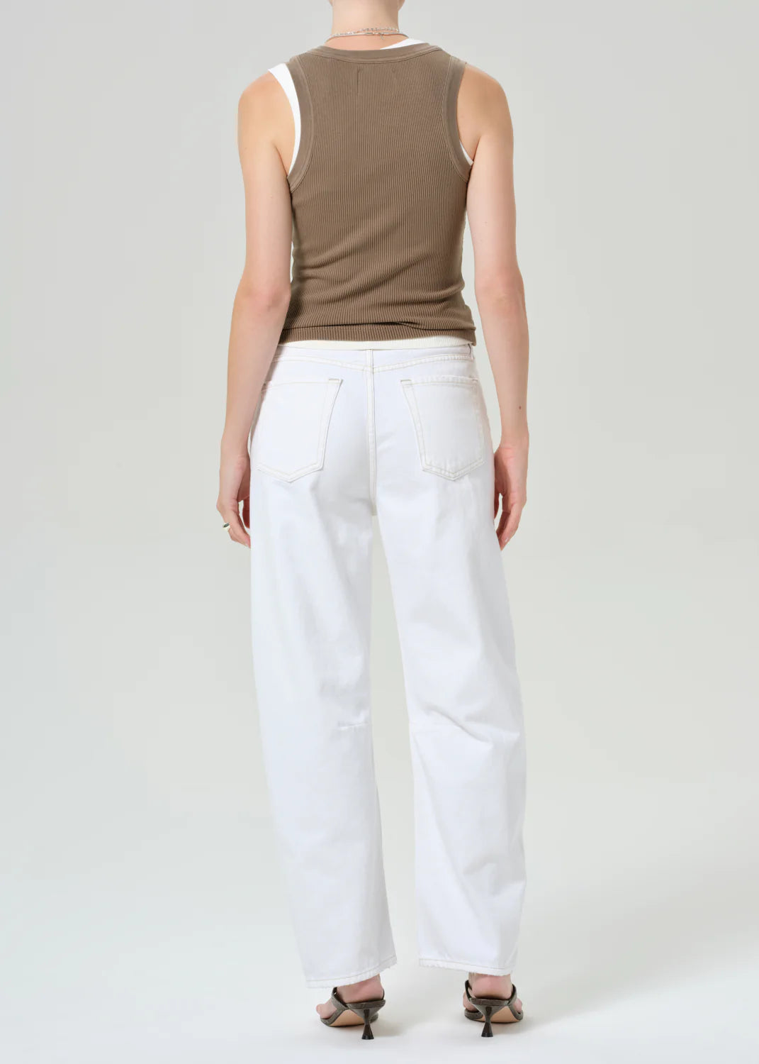 white relaxed denim pant