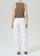 white relaxed denim pant