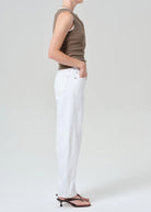 white relaxed denim pant