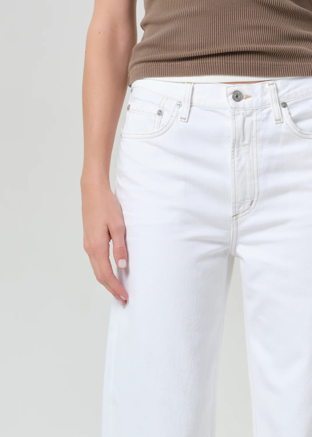 white relaxed denim pant
