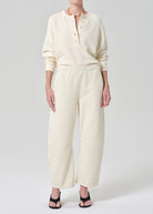 tapered cream sweatpant