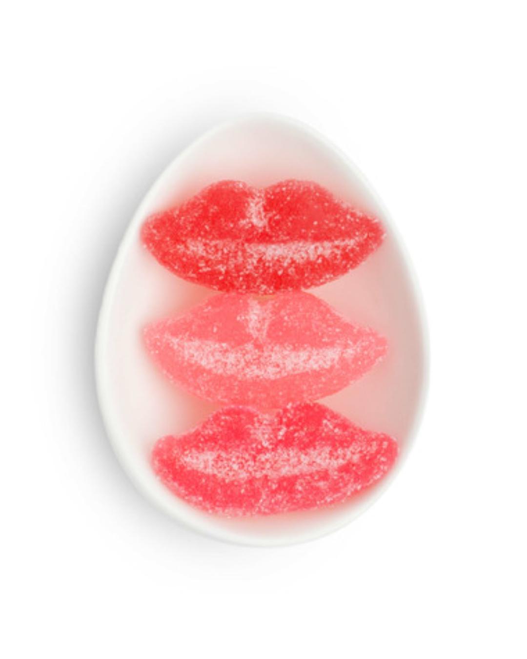 box of lip shaped candies