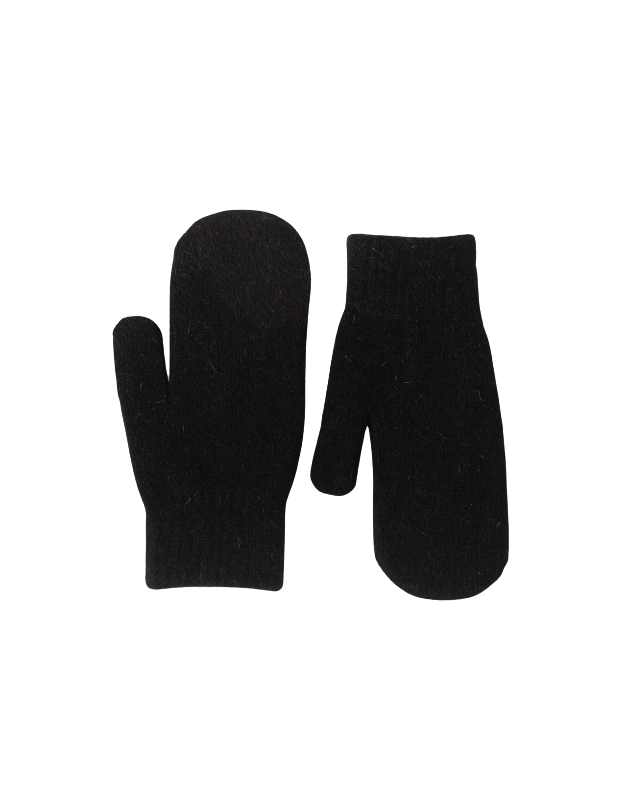 black knit mitts