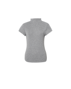 short sleeve t-shirt with a mock neck in grey