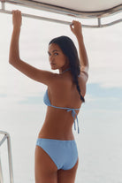 triangle bikini top in blue
